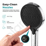 Plantex ABS Hand Shower for Bathroom/3 Mode Multifunctional Shower/Rectangle Hand Shower Without Hose Pipe for Home/Hotel - (Chrome, H-XM95)