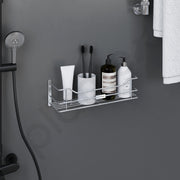 Plantex Wall Mounted Shelf for Bathroom/Stainless Steel Kitchen Shelf with Railings/Perfume Rack/Bathroom Accessories Holder (14 inch, Chrome)