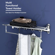 Plantex Stainless Steel Towel Holder in Bathroom/Towel Holder/Bathroom Towel Hanger for Wall/Towel Rack/Bathroom Accessories (24 Inch) Chrome Finish