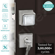 Plantex Heavy Duty Door Lock/Stainless Steel Main Door Mortise Lock Handle/Handle Set for Home/Office/Door (Satin White & Chrome)