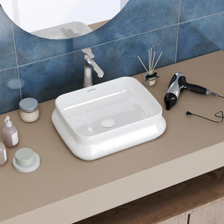 Plantex Platinum Ceramic Wash Basin/Washbasin for Bathroom/Tabletop Wash Basin with 10 Years Glaze Warranty by Plantex/ (Glossy White - 18 x 14 x 5 Inch)