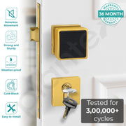 Plantex Heavy Duty Door Lock/Main Door Mortise Lock Handle/Handle Set for Home/Office/Door Accessories - (PT-011, Gold & Black)