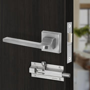 Plantex Heavy Duty Door Lock â€“ Bathroom Door Lock/Mortise Keyless Handle Set for Home/Bathroom/Store Room/Balcony/Office with Baby Latch (605 - Satin)