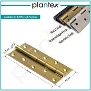Plantex Door Hinges 6 Inch x 12 Gauge/2.5 mm Thickness/Hinges for Main Door/Butt Hinges for Home/Office/Hotel/Kabja/Soft Close Hinge - Pack of 1 (Brass Antique)