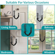 Plantex Heavy Duty Security Door Chain Lock/Anti-Theft Sliding Chain Lock for Inside Door – Pack of 3 (Z - Black, Finish)