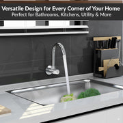 Plantex Kitchen Taps for Home Sink with Water Saving Nozzle/Kitchen Tap/High Arc 360° Swivel Spout for Sink Tap with Brass Wall Flange -(Pac-1810-Chrome)