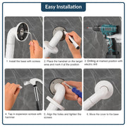 Plantex Stainless Steel Grab Bar/Wall Mounted Safety L Shaped Grab Bar for Bathroom/Grabbars for Toilet Senior Citizens - Pack of 1 (White)