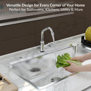 Plantex Pure Brass Single Lever Kitchen Taps for Home Sink/Kitchen Tap with Water Saving Nozzle for Sink Tap with 7 Year Warranty -(FLO-812-Mirror-Chrome)