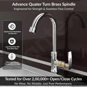 Plantex Pure Brass Sink Tap for Wash Basin with 360Ãƒâ€šÃ‚Â° Swivel Spout/Kitchen Sink Tap with Water Saving Aerator/Water Tap- 7 Year Warranty by Plantex (COL-1012-Chrome)