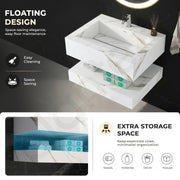 Plantex Floating Vanity/Slab Tile Vanity with Washbasin for Bathroom/Wall Mount Cabinet with Sink - (Culcutta Gold - 60 X 45 cm)