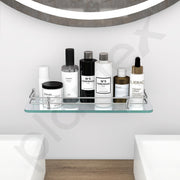 Plantex Premium Transparent Glass Shelf for Living room / Kitchen/ Bathroom Glass Shelf / Bathroom Accessories Set / Kitchen Organizer - ( Polished 12x6 -Pack of 1 )