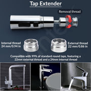 Plantex Tap Extension for Kitchen Sink/360Ã‚Â° Swivel Kitchen Sink Faucet Aerator/Upto 70% Water Saving/3 Anti-Splash Modes Sprayer/Fits F22 and M24 mm Tap (XL-2047 Chrome)