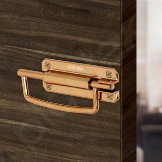 Plantex Door Stopper/5 Inch Baby Latch Kadi/Door Latch for Bathroom/Door Lock for Home/Office Doors - Pack of 2 (Rose Gold)
