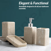 Plantex Polyresin  Bathroom Accessories Set Soap Dispenser/Toothbrush Holder/Tumbler Holder/Soap Dish - 4 Piece(925)