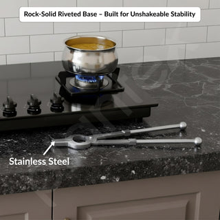 Plantex Heavy Duty Stainless Steel Kitchen Pincers/Pakkad/Sandasi/Sansi/Utensils Holder (Chrome)