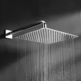 Plantex Stainless Steel Shower Head for Bathroom 12 x 12 inch with Water Saving Techonology/Rain Flow Overhead Shower without Arm/Bathroom Showers - (Ultra Slim-Chrome)