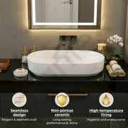 Plantex Platinum Ceramic Wash Basin/Basin for Bathroom/Tabletop Wash Basin/Bathroom Basin with 10 Years Glaze Warranty by Plantex (White, 28 x 14 x 6 Inch)