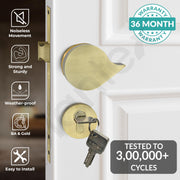 Plantex Heavy Duty Door Lock/Main Door Mortise Lock Handle/Handle Set for Home/Office/Door Accessories (Brass Antique, Gold)