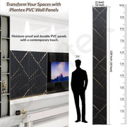 Plantex Louvers Panel for Wall/3d Wall Panel for Interior Wall DÃ©cor/PVC Wall Panel/Eco-Friendly Fluted Panel for Wall/- Pack of 3, Covers - 30 Sq. Ft (Black Gold Marble-12 Inch x 10 Ft)
