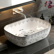 Plantex Ceramic Table Top Washbasin For Bathroom/Hand Wash Sink/Rectangle Countertop Vessel Sink Basin For Home/Office/Hotel - (White)