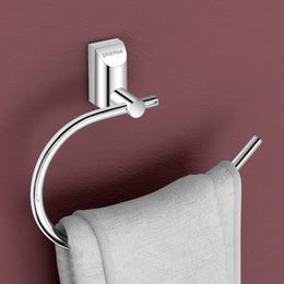 Plantex Pure Brass Towel Holder for Wash Basin/Napkin Holder/Towel Ring/Bathroom Accessories - (Chrome Finish) Superb