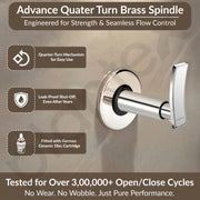 Plantex Pure Brass 25 mm Toilet Flush Valve for Toilet with Teflon Tape & Brass Wall Flange for Commercial & Residential Use-(Star, Chrome)