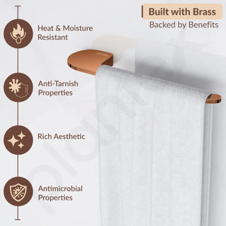 Plantex Smero Brass Towel Hanger for Wash Basin/Napkin Holder for Bathroom/Towel Ring/Towel Holder/Bathroom Accessories (Smart - PVD Rose Gold Finish)