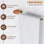 Plantex Smero Brass Towel Hanger for Wash Basin/Napkin Holder for Bathroom/Towel Ring/Towel Holder/Bathroom Accessories (Smart - PVD Rose Gold Finish)