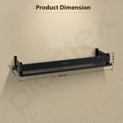 Plantex Stainless Steel Bathroom Shelf/Rack/Bathroom Organizer with Drill/Kitchen Storage Shelf/Wall Mounted Washroom Accessories - (15 x 5 Inch, Black)