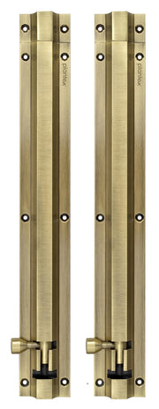 Plantex Stainless Steel Tower Bolt/Tower Bolt for Home,Offices Doors and Windows/Tower Bolt for Main Door/Door Latch/Kundi/Chitakini/Door Latch for Windows - Pack of 2 (Brass Finish, 12 inch)