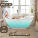 Plantex Acrylic Bathtub/1500mm Freestanding Bath tub for Adults/Deep Soaker Bathtub with Overflow, Popup and Drain Pipe (White, BSM-206)