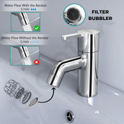 Plantex Brass Pillar Cock Water Tap/Pillar Cock for Wash Basin with Teflon Tape/Single Lever Tabletop Basin Tap - (ORE-1401, Chrome)