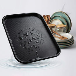 Plantex Dish Drainer Tray Only/Rectangular Water Drain Tray for Kitchen Basket/Plastic Drip Tray Water Collector for Utensils Basket  – Pack of 1 (Black, 45 x 35 x 3 cm)