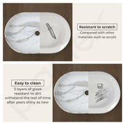 Plantex Oval Ceramic Wash Basin/Tabletop Basin for Bathroom/Washbasin Sink for Home/Office (Glossy White - 21 x 14 x 6 Inch)