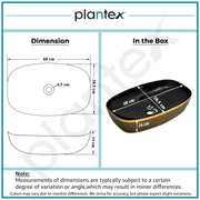 Plantex Wash Basin for Bathroom/Ceramic Counter Top Basin/Washbasin for Home/Office/Hotel - (Black & Gold - 23.5 x 15 x 5.5 Inch)