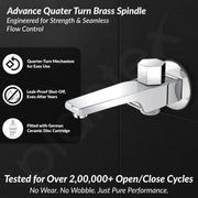 Plantex Steel Spout for Bathroom with Wall Flange and Teflon Tape/Button Attachment for Hand Shower-(AC06-Chrome)