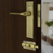 Plantex Heavy Duty Door Lock ÃƒÂ¢Ã¢â€šÂ¬Ã¢â‚¬Å“ Bathroom Door Lock/Mortise 8inch Keyless Plate Handle Set for Home/Bathroom/Store Room/Balcony/Office with Baby Latch (8060, Brass Antique)