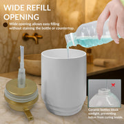 Plantex Ceramic Soap Dispenser for Washbasin/Hand Soap Dispenser/Soap Dispenser for Kitchen/Bathroom Accessories - Pack of 1