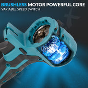 Plantex 21V Brushless - Mainframe Multi-Power Tool with Battery and Charger/7in1 Function/Variable Speed up to 24000 RPM Multi-Head Power Tool - (Tools Not Include) (Blue & Black)