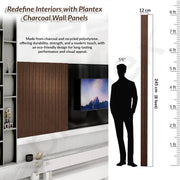 Plantex Louvers Panel/8 Feet Charcoal Wall Panels/3D Interior Wall Décor - Pack of 3 Covers - 9 Sq. Ft, Size-5 Inch x 8 Feet (Chestnut Gold)