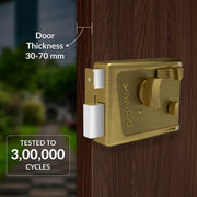 Plantex Heavy Duty Night Latch Door Lock with Key & Knob for Main Door/Inside Opening for Home,Hotel,Office - Pack of 1 (Brass Antique)