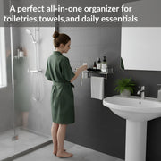 Plantex Stainless Steel 4in1 Multipurpose Bathroom Shelf/Bathroom Steel Rack with Soap Dish, Towel Rod and Tumbler Holder-Chrome (18x5 inches)
