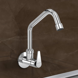 Plantex LEA-710 Pure Brass Kitchen Sink Tap with Brass Wall Flange and Teflon Tape/360° Swivel Spout Tap for Kitchen Sink -7 Year Warranty By Plantex (Mirror Chrome)
