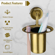 Plantex 304 Grade Stainless Steel Tumbler Holder/Tooth Brush Holder/Bathroom Accessories - Daizy (Antique)