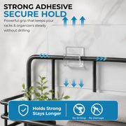 Plantex Self-Adhesive Double Sticker for Bathroom/Hanger for Bedroom/Livingroom/Magic Sticker for Wall/Strong Magic Adhesive Sticker for Kitchen Corner Shelf -Pack of 2 (14x7cm)