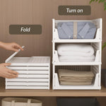 Plantex 5-Tier Stackable Plastic Clothes Organizer for Wardrobe/Cupboard/Closet/Drawer/Almirah Space Saver - White