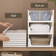 Plantex Plastic Clothes Organizer for Wardrobe/Cupboard Organizer for Clothes/Closet/Drawer Organizer/Almirah Space Organiser for Cupboard (5-Tier, White)