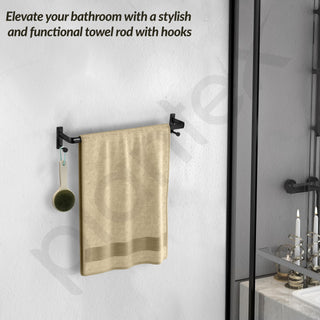 Plantex Towel Holder for Bathroom/24 inch Single Towel Rod/Towel Bar/Towel Hanger/Bathroom Accessories -Pack of 1 (1511, Black)