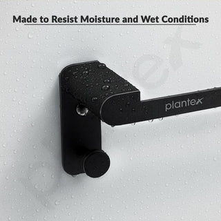 Plantex Space Aluminum Towel Hanger for Wash Basin/Towel Ring for Bathroom/Hand Towel Holder with Hooks/Bathroom Accessories (Rich Black)