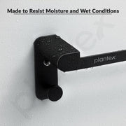 Plantex Space Aluminum Towel Hanger for Wash Basin/Towel Ring for Bathroom/Hand Towel Holder with Hooks/Bathroom Accessories (Rich Black)